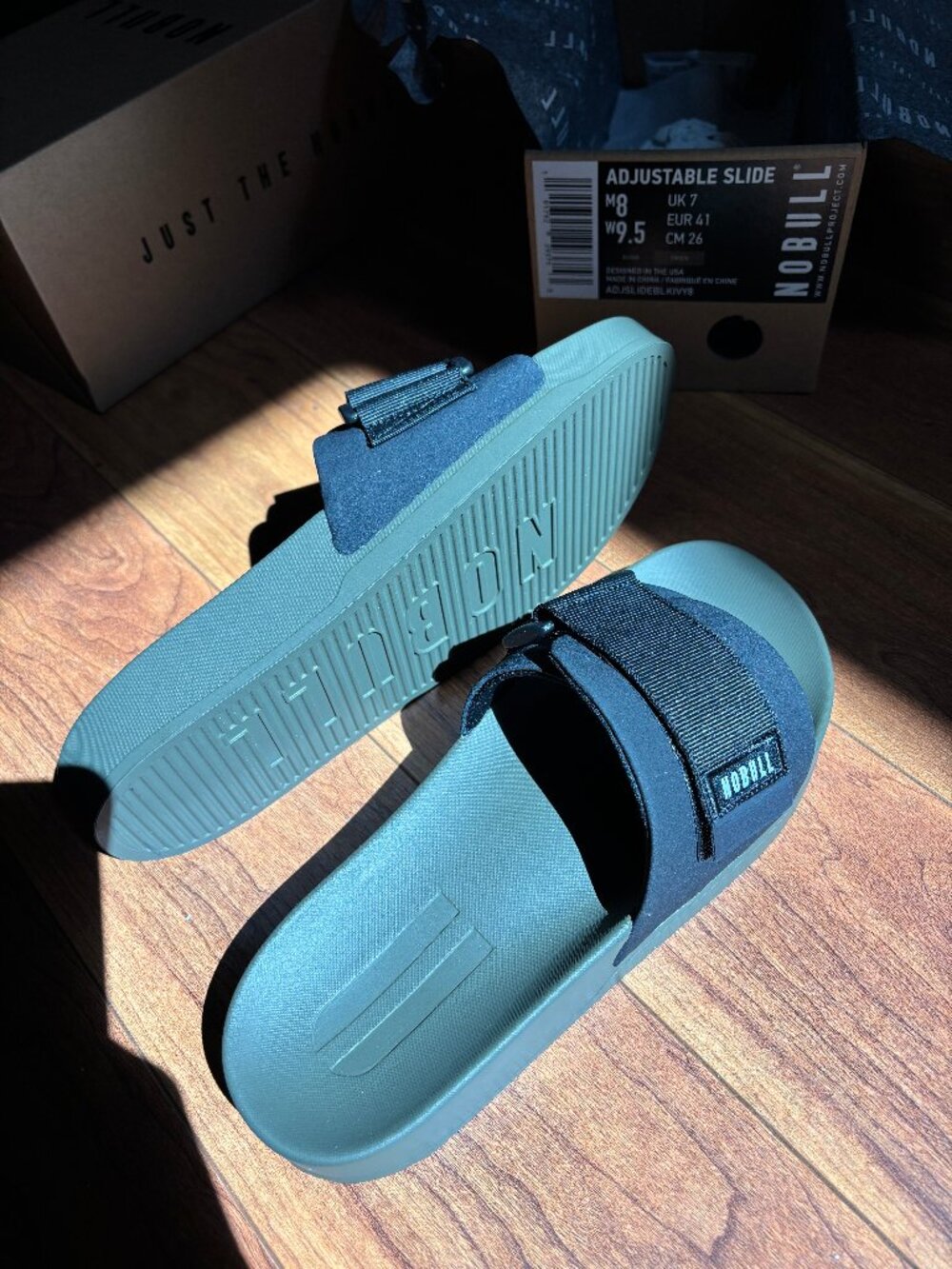 NOBULL Slides – Women’s Size 9.5 – New in Box – Olive/Black